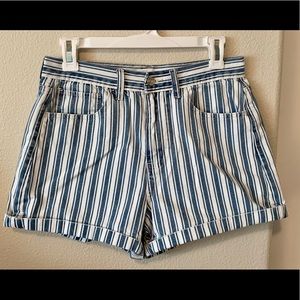 American Eagle Pinstriped Shorts, 3 inch inseam